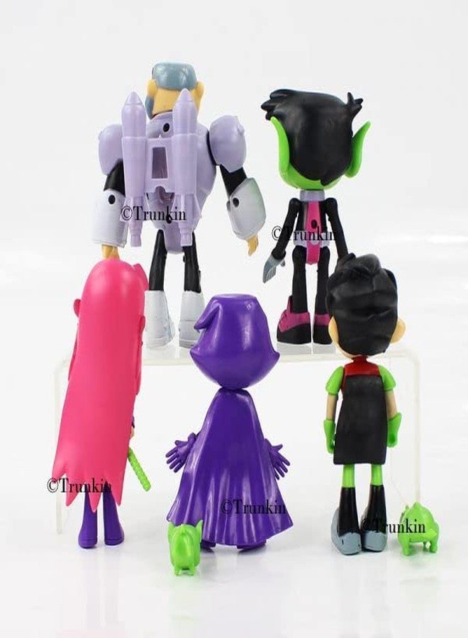 Trunkin Teen Titans Beast Boy Anime Movie Steel Bones Starfire Raven Handyman Office Boy Action Figure 8CM Anime Figurine Collectible - Image 4